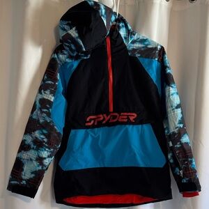 Spyder Multicolor Hooded Jacket with Red Accents Boys size 16